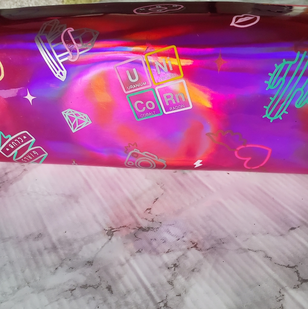 Unicorn holographic pencil makeup case bag pouch